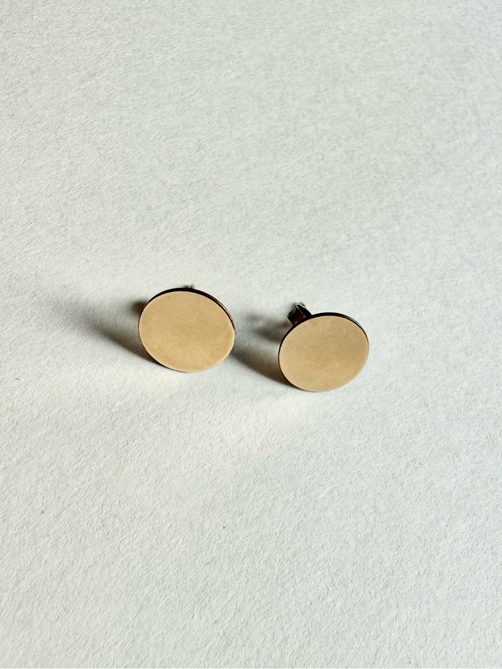 Minimalist Round Golden Stud Earrings